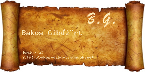 Bakos Gibárt névjegykártya